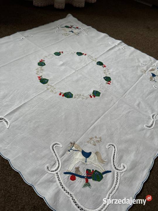 obrus haftowany konik bujany rękodzieło śląskie Zabrze