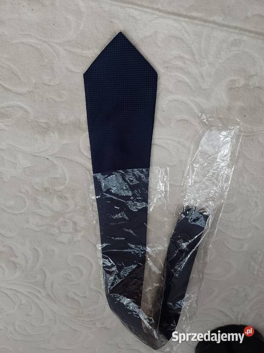 SuitConnection Granatowy krawat Jedwabny z Krawaty Kraków