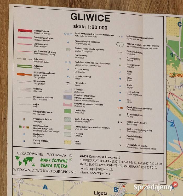 Plan miasta Gliwice mapa w skali 120000 zgodna z Rok wydania 2010 Mapy i przewodniki