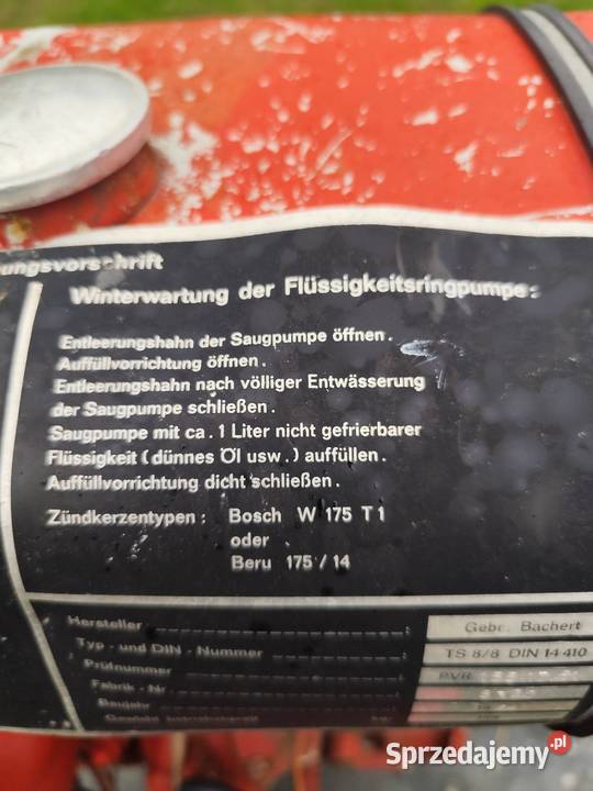 Pompa strażacka Bachert Pompy i hydrofory małopolskie Skawina sprzedam