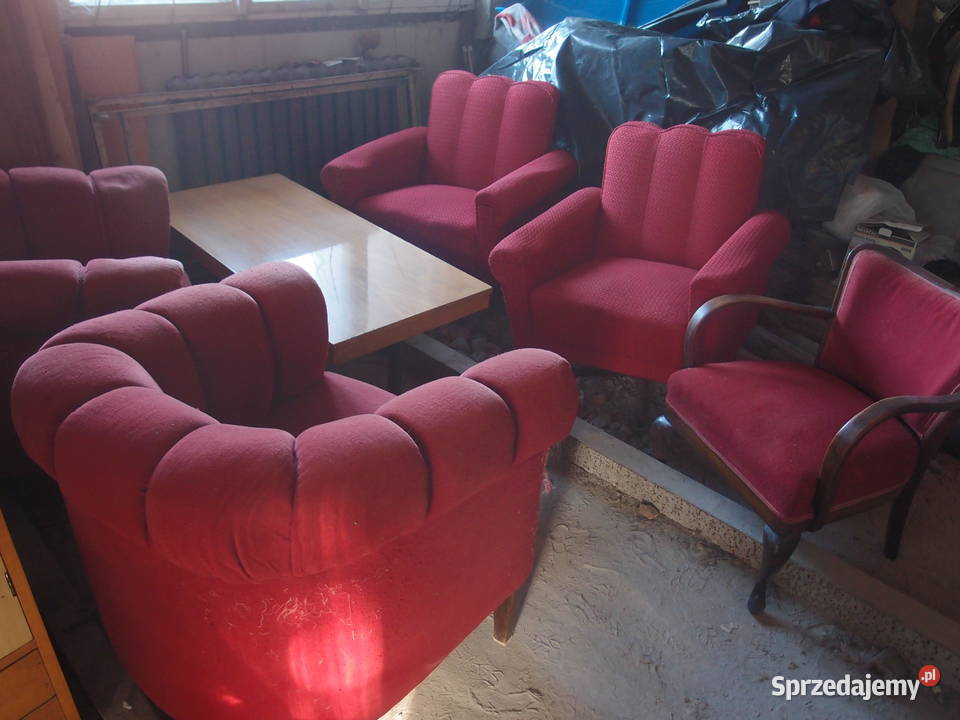 Starocia z PRLu stylowe fotele i ława Art deco Łódź