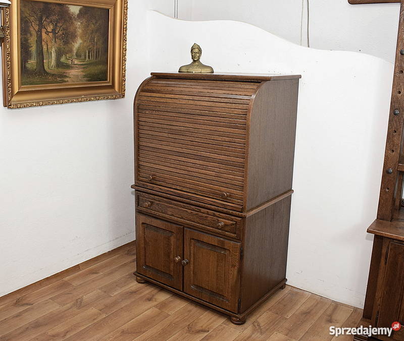 SEKRETARZYK SEKRETERA BIURKO SZAFKA KOMPUTER DĄB Świdnica