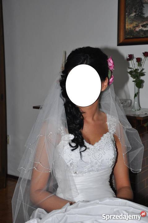 Przepiękna SUKNIA ŚLUBNA SWAROVSKI koronka Odzież ślubna Rydułtowy