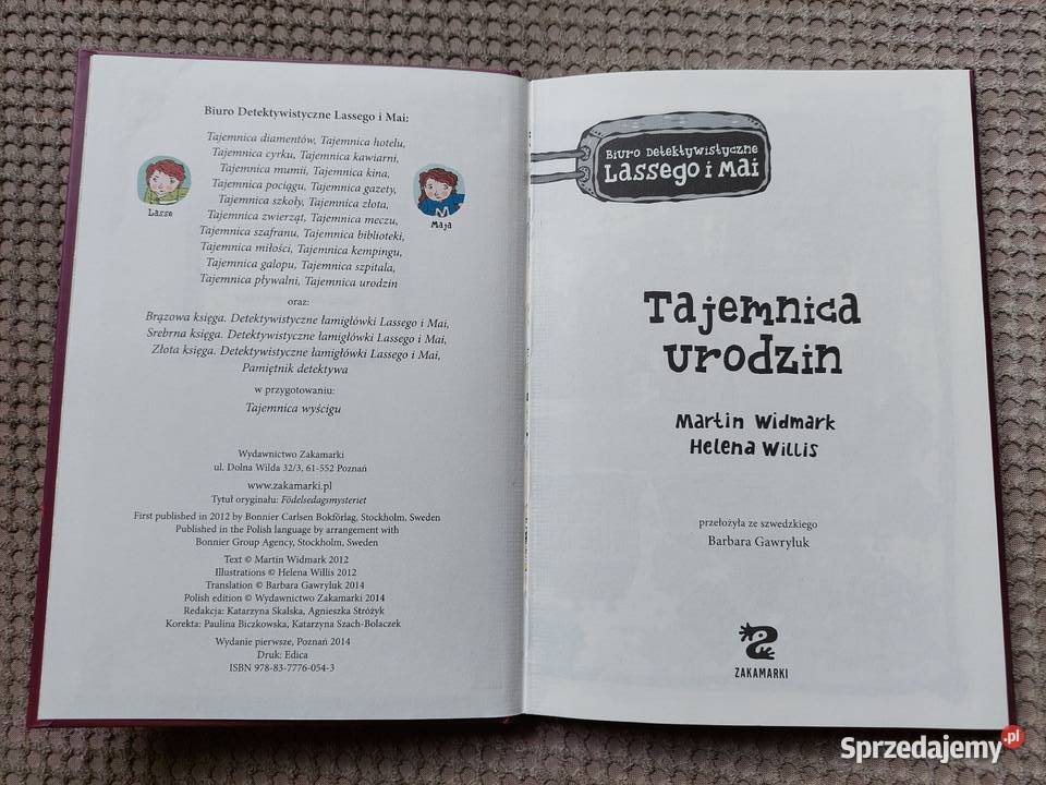 Tajemnica urodzin Martin Widmark Helena Willis ISBN 9788377760543 Kraków