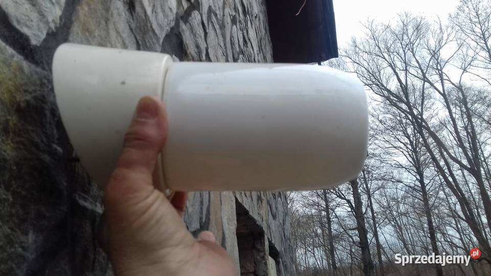 Retro lampa kinkiet 50 te lata mleczne szklo Lubań