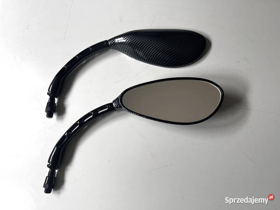 Motocyklowe lusterko lusterka łezka carbon gwint Łobżenica