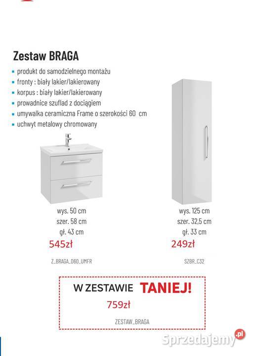 Zestaw mebli łazienkowych BRAGA