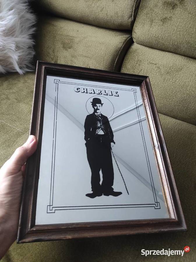 Charlie Chaplin na lustrze Kino film retro Obraz Obrazki i obrazy