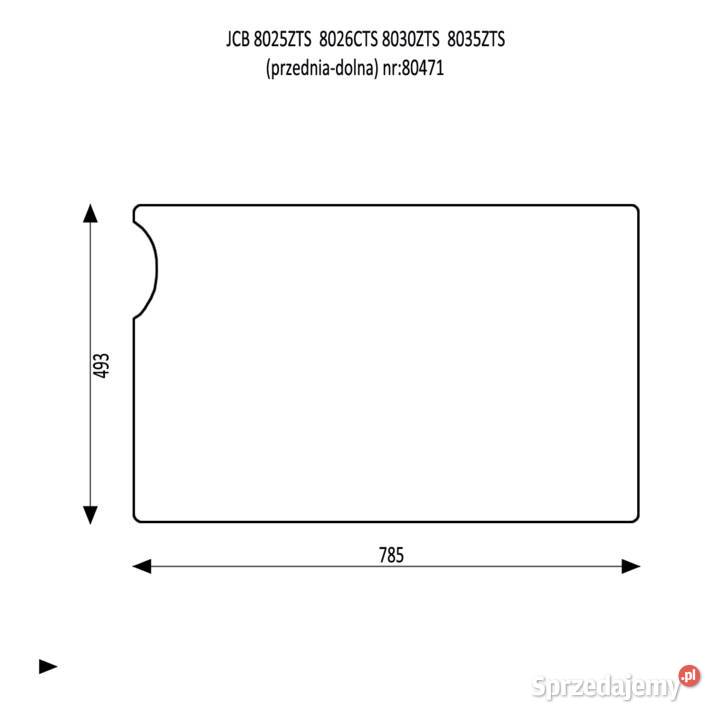 JCB 8025 8026 8030 8035 zts Szyba przednia dolna