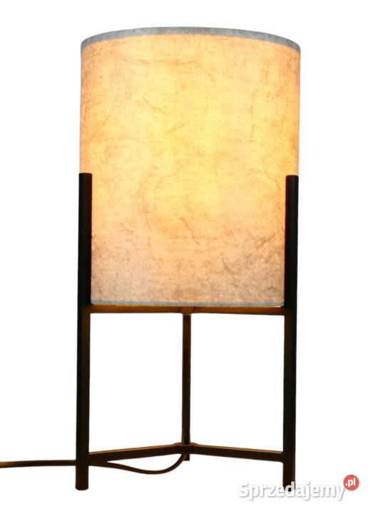 Metalowa lampa stołowa BLOMBERG z abażurem Nowe