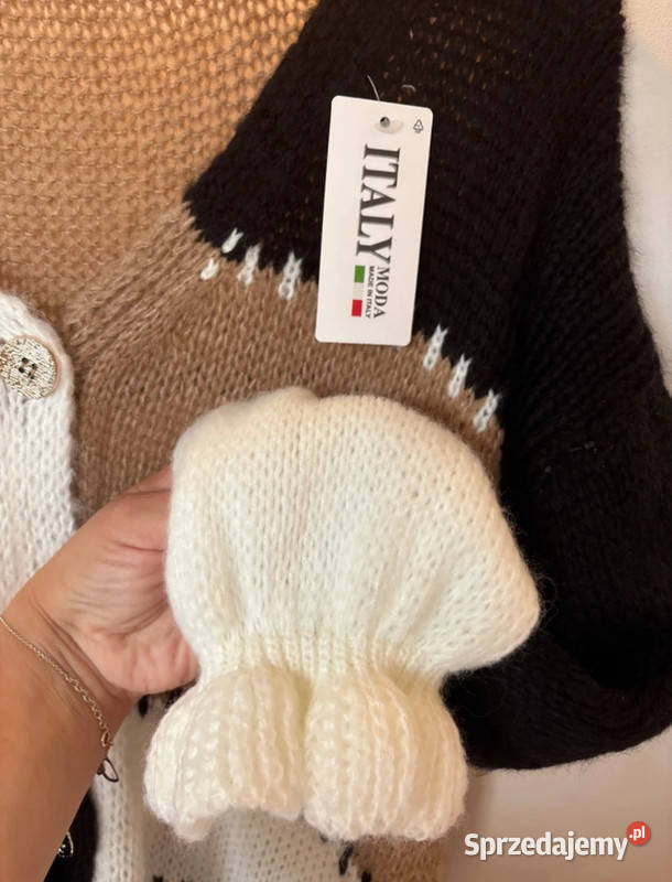 stylowy sweter kardigan italy moda włoski szyk w Kratka zachodniopomorskie Szczecin