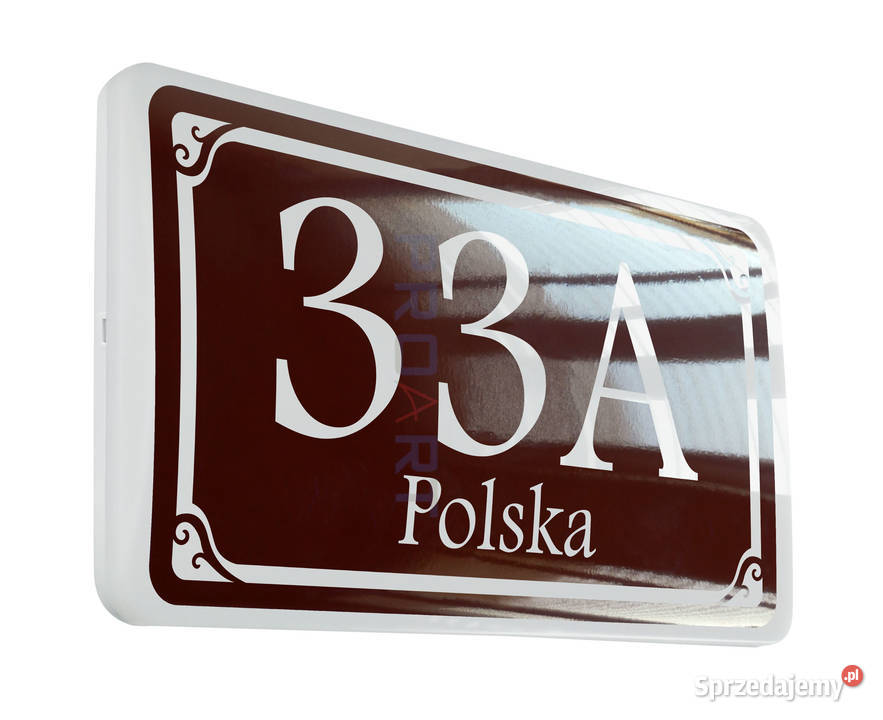 PODŚWIETLANY numer domu LED tabliczka adresowa Warszawa