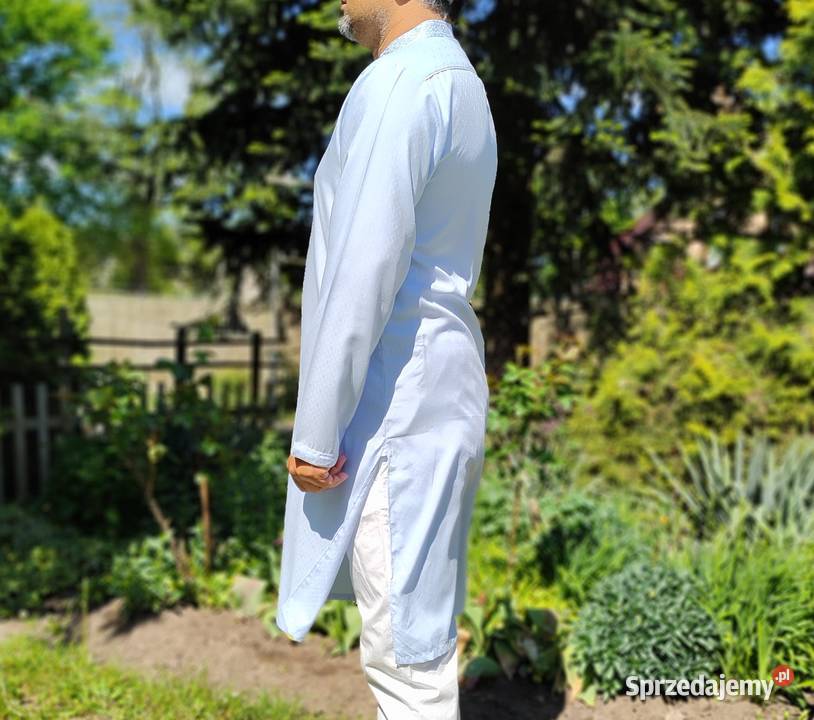 Męska tunika orientalna L niebieska wiskoza Szczecin