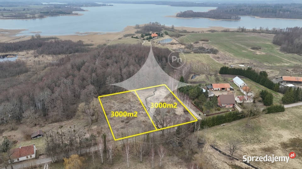 Działka na Mazurach Rogojny jezioro Łaźno WZ