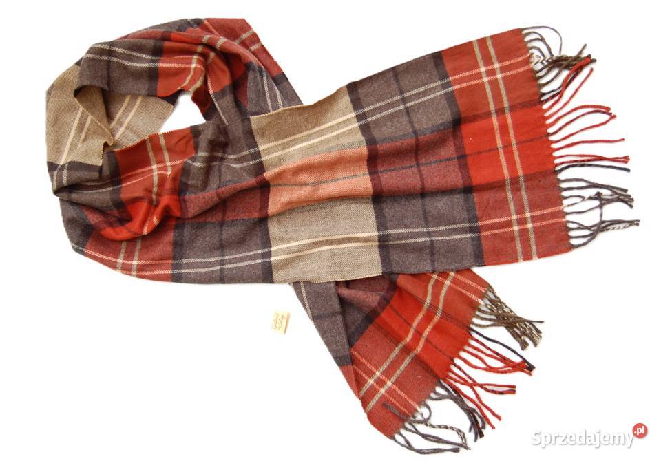 Szalik męski Pako Jeans akryl kratka rudy brąz Dla mężczyzn lubelskie sprzedam