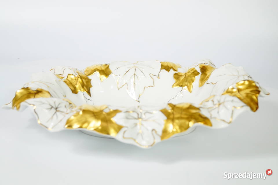 SCHERHOLZ wyjątkowa patera porcelanowa kwiaty wielkopolskie Gizałki