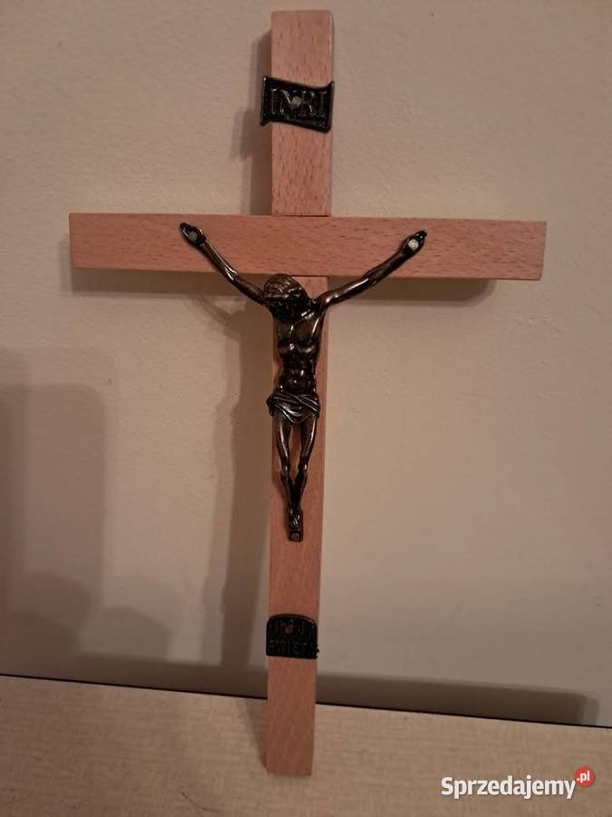 Krzyżyk drewniany z figurką Chrystusa do brązowy Figurki i rzeźby Kraków