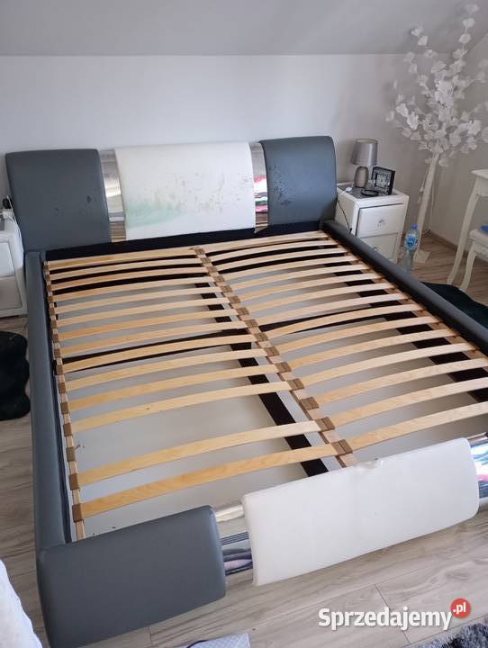 Łóżko tapicerowane eko skóra ze stelażem 180x200 Dębica