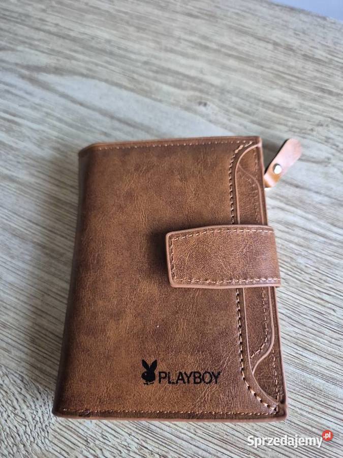 Nowy portfel Playboy brązowy na karty banknoty z Wrocław