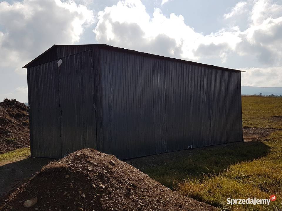 Blaszana montowana hala 48 m ciemny grafit Kraków