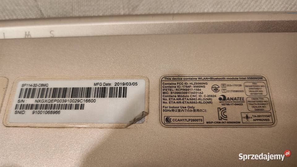 Laptop Acer Swift 1 SF11432 14 złoty kolor opolskie Kolonowskie