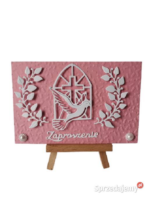 Zaproszenia Komunia Dziewczynka Gołąb W Oknie C6 Rękodzieło