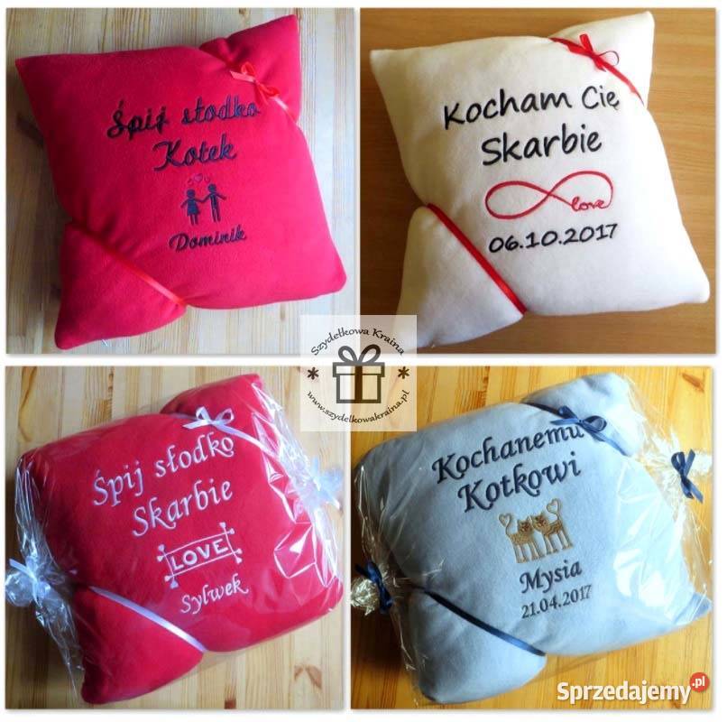 Poduszka na Dzień Chłopaka prezent z haftem Dekoracje i ozdoby Toruń