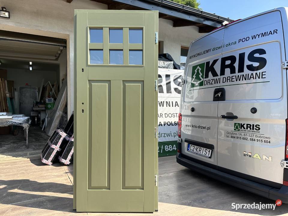 Drzwi drewniane zewnętrzne 300 wzorów w dowolnym kujawsko-pomorskie Grzybno