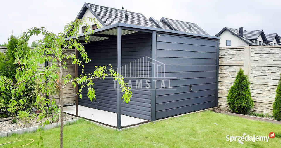 GARAŻ BLASZANY 3m x 5m wiata 1m spad tył Brama samodzielny