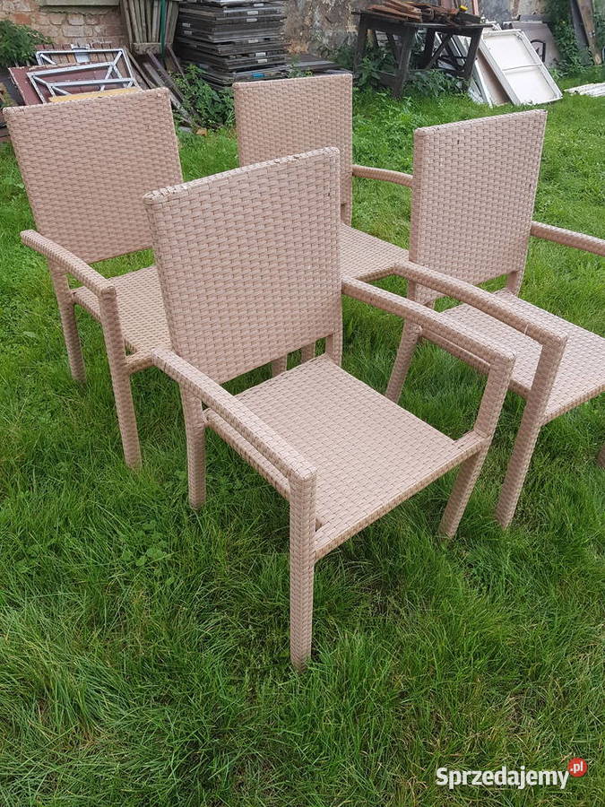 krzesło ogrodowe z techno ratanu kolor jasny
