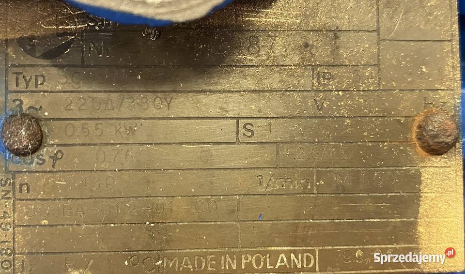 silnik elektryczny 055kW 1430obr 3fazowy INDUKTA Silniki Narzędzia kujawsko-pomorskie Pigża