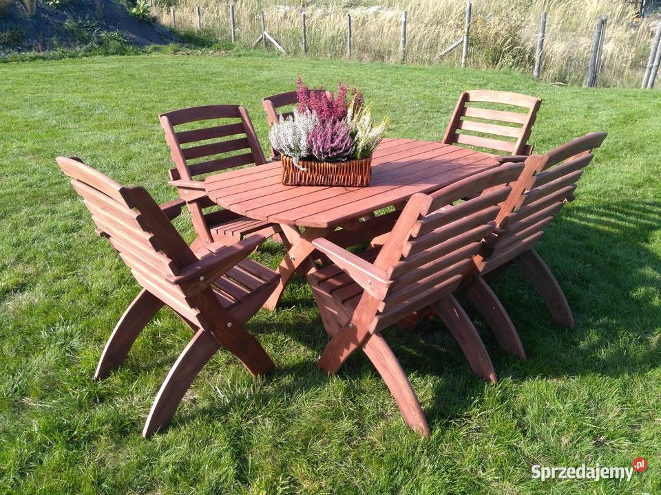 Meble ogrodowe drewniane składane typ X wersja 2 Komplety mebli Kalety