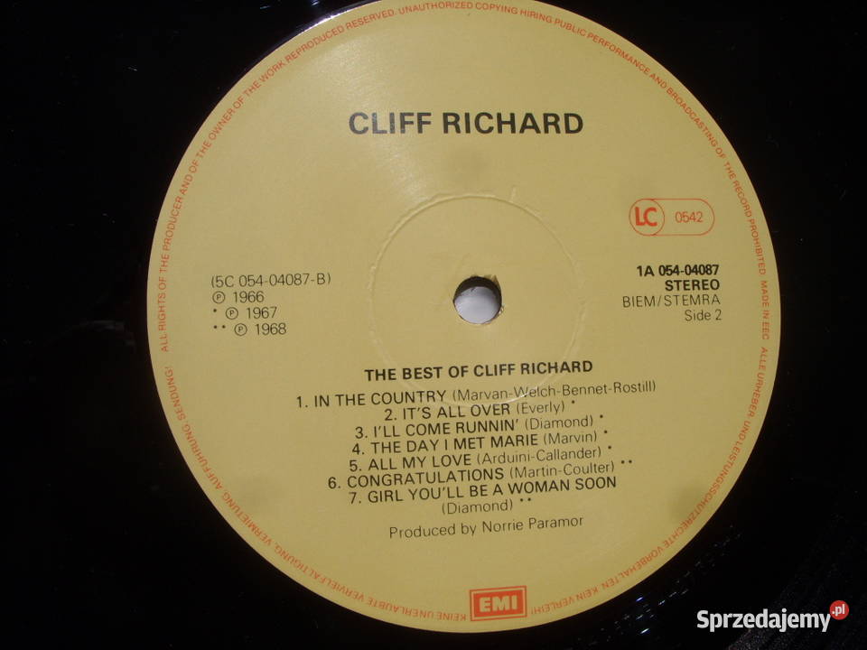 Winyl LP Rock THE BEST CLIFF RICHARDthe minute