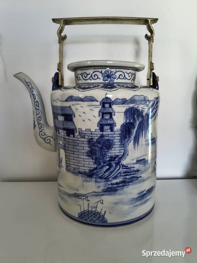 Dzban dekoracyjny porcelit wypalany szkliwiony Szczecin
