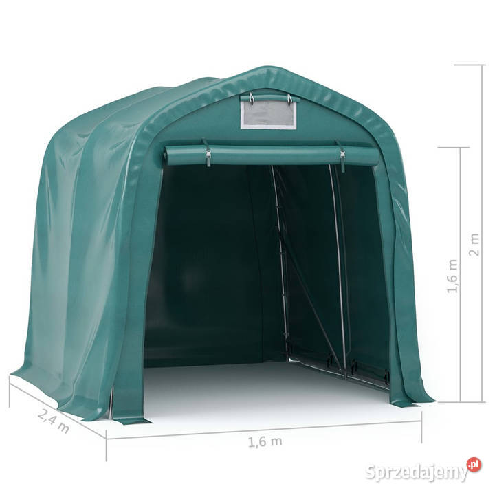 Namiot garażowy z PVC 16 x 24 m zielony Warszawa