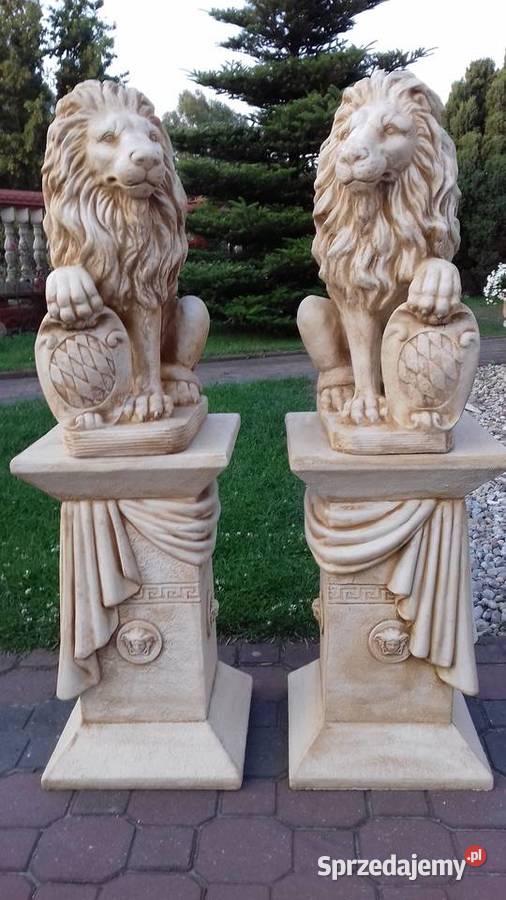 Figury Betonowe Rzeźby Komplet Lwy na kolumnach Dom i Ogród Garwolin