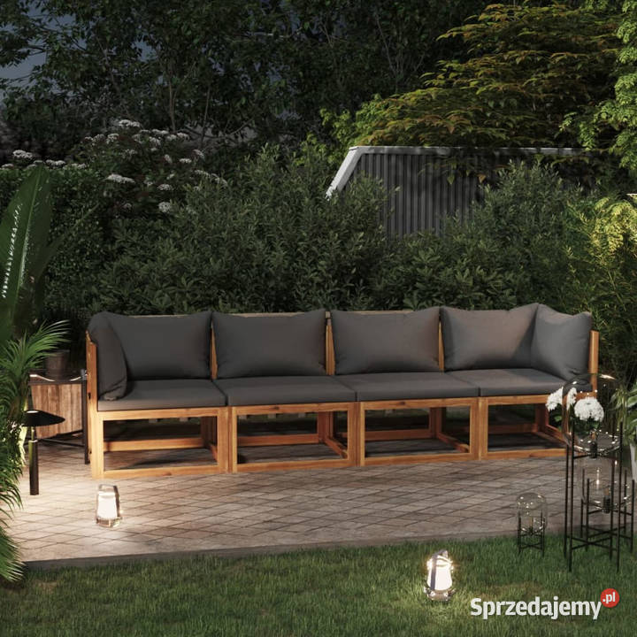 4osobowa sofa ogrodowa z poduszkami lite drewno Zestawy mebli ogrodowych Warszawa
