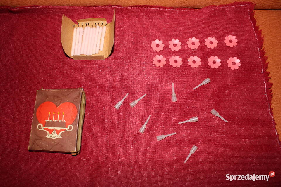 Świeczki tortowe z lichtarzykami PRL