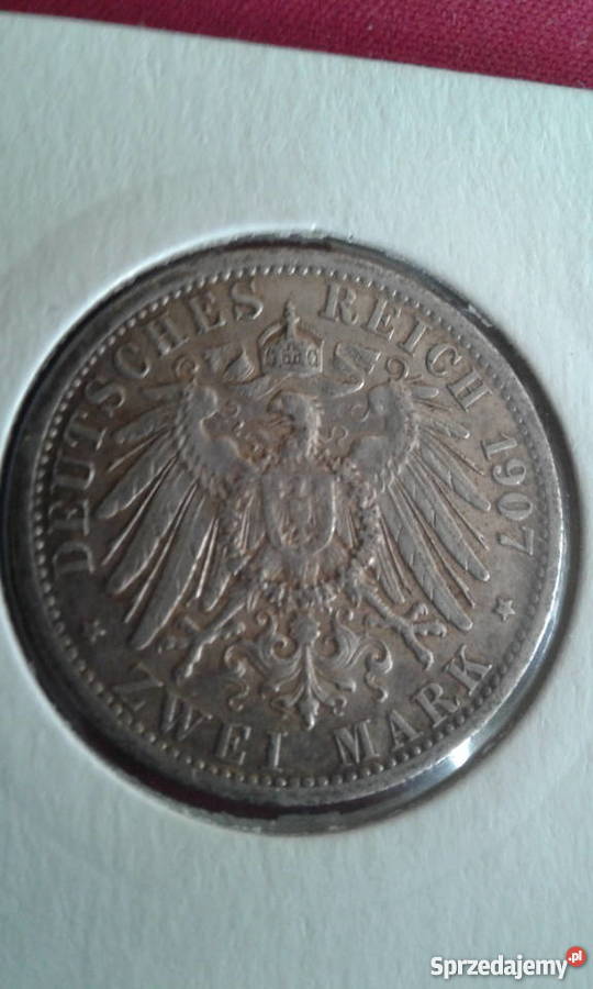 2 Marki 1907 rPrusyWilhelm IIokoło mennicza wielkopolskie Konin