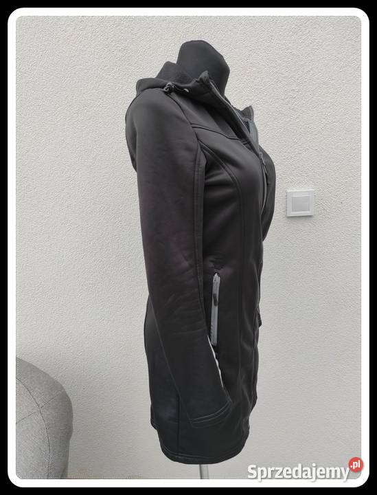 Crivit czarna dłuższa sportowa kurtka z kapturem