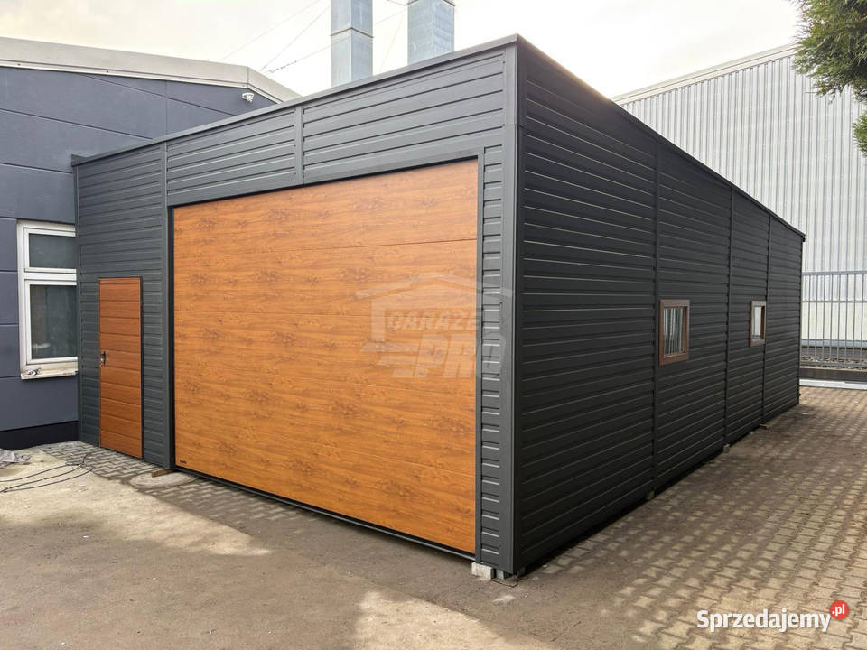Hala garaż blaszany 6x8m brama segmentowa4x okno Gdańsk