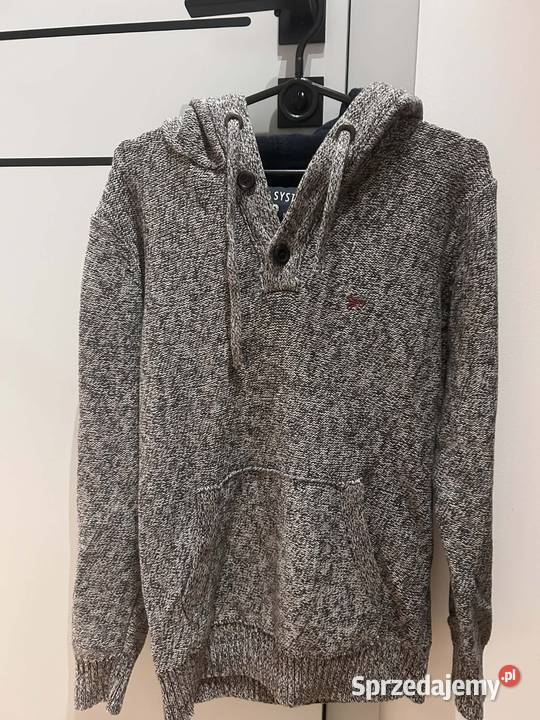 Sweter z kapturem szary męski Diverse M długi Warszawa