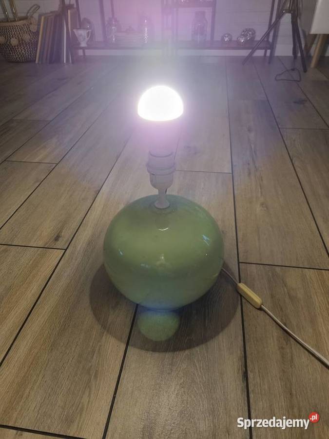 Lampa stołowa beż abażura Ceramika i szkło Wola Podłężna