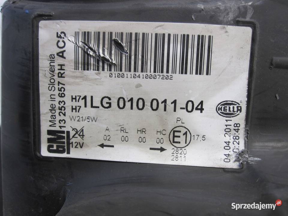 ASTRA J IV 11r lampa prawa przód 13253657 Kielce