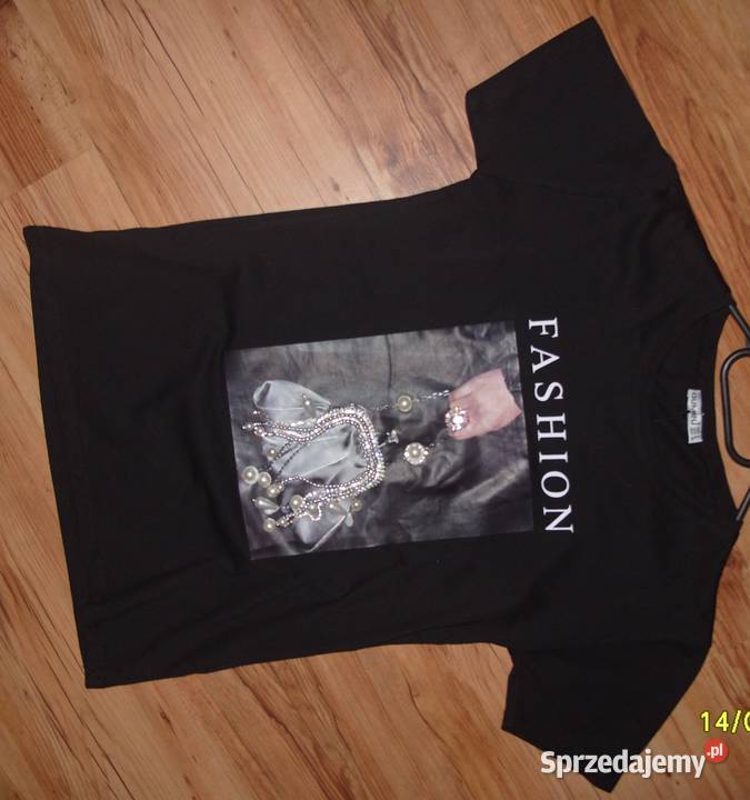 TSHIRT cyrkonie perełki r SM QUMRU Topy i koszulki Rawicz