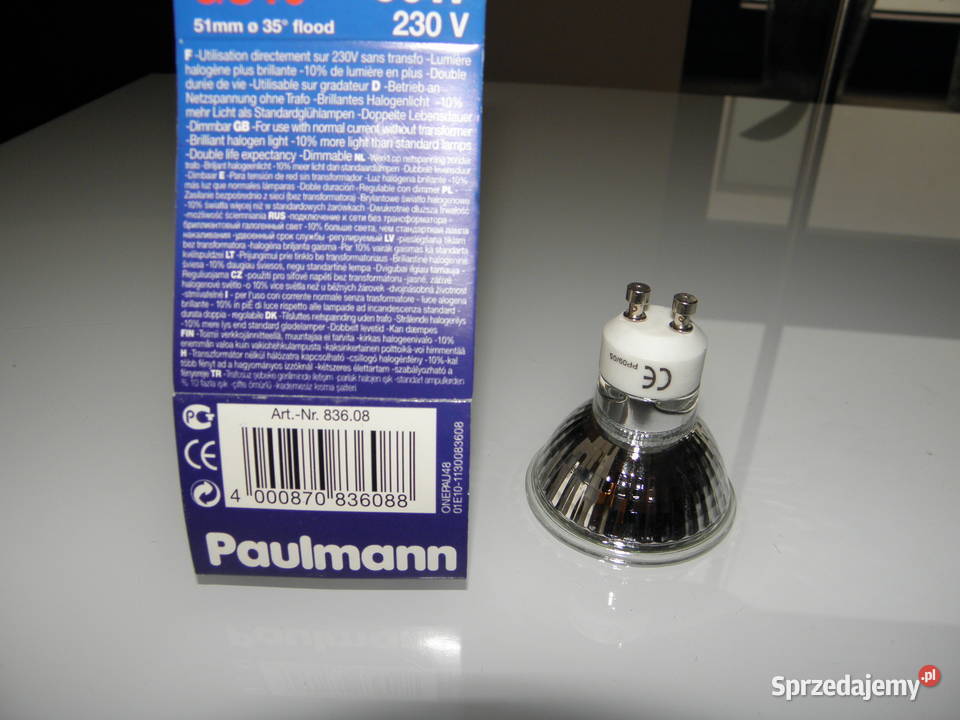 Żarówka halogenowa Paulmann 83608 230V 50W GU10 inny kolor mazowieckie Warszawa