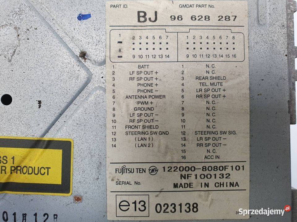 RADIO CHEVROLET EPICA 96628287 Lipno