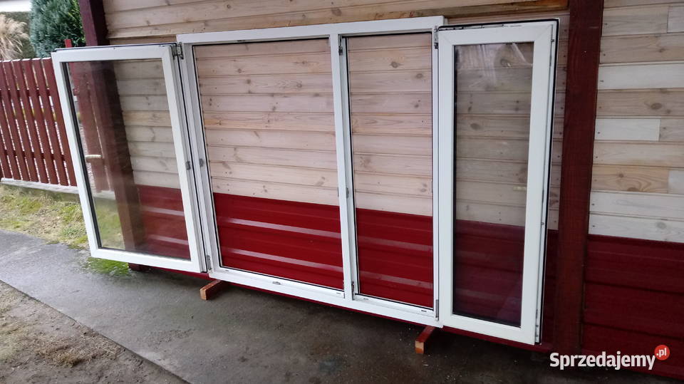 Okno białe PCV 139 x 145 dwuskrzydłowe czyste Wałcz