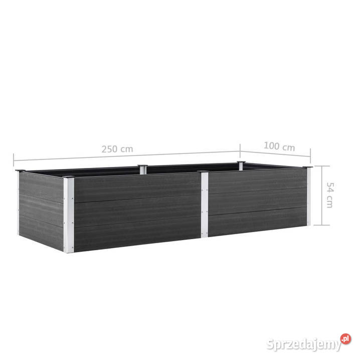Podwyższona donica ogrodowa 250 x 100 x 54 WPC Warszawa