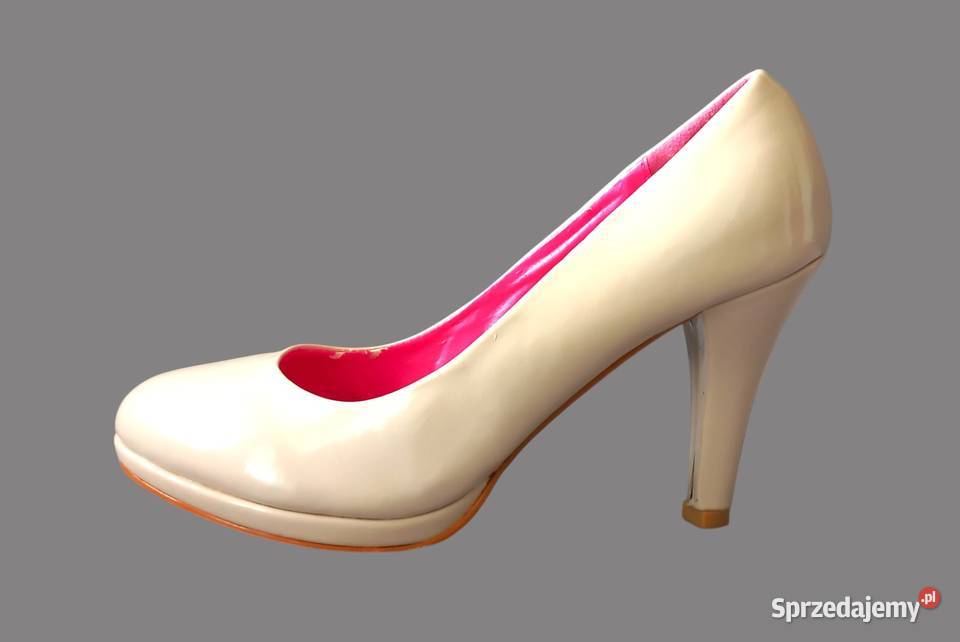 Klasyczne eleganckie ecri szpilki SDS 37